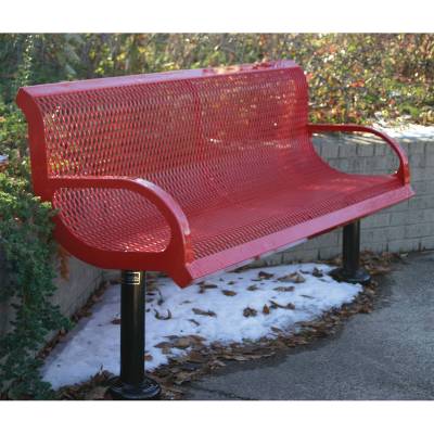 Park Benches - 4' and 6' Wingline Style Bench - Surface and Inground Mount