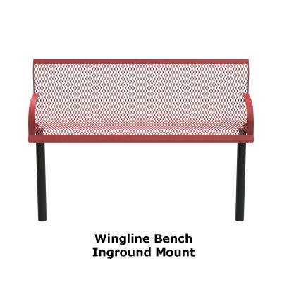 4' and 6' Wingline Style Bench - Surface and Inground Mount - Image 2