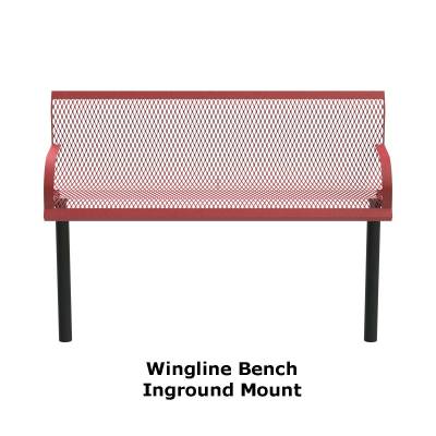 4' and 6' Wingline Style Bench - Surface and Inground Mount - Image 2