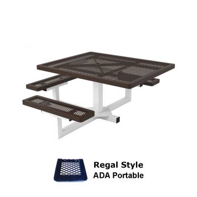 46" x 57" Regal Pedestal Picnic Table, ADA - Portable