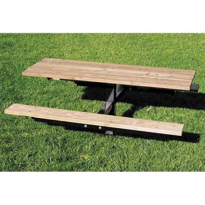 6' Wood Picnic Table - Inground and Surface Mount - Image 1