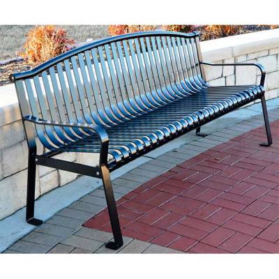 Park Benches - Coated Metal - 6' Rockford Bench- Portable/Surface Mount