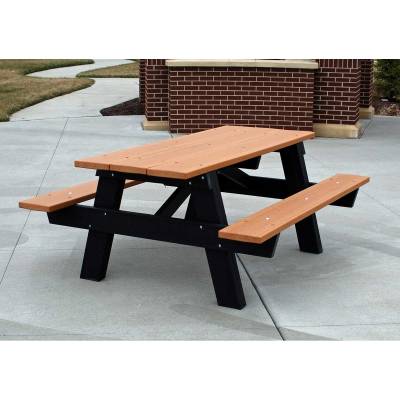 6' and 8' Recycled Plastic A Frame Picnic Table, Portable - Image 1