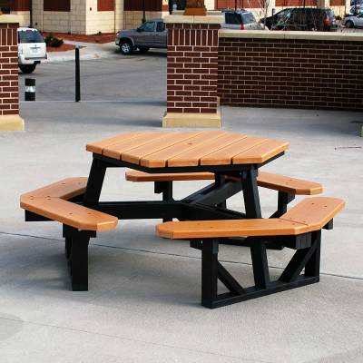 Hex Recycled Plastic Picnic Table, Portable - Image 1