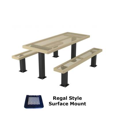 6' and 8' Regal Picnic Table with (2) Unattached Seats - Surface or Inground Mount - Image 2