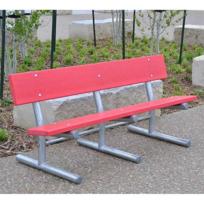 6' Madison Recycled Plastic Bench – Portable, Surface and Inground Mount 