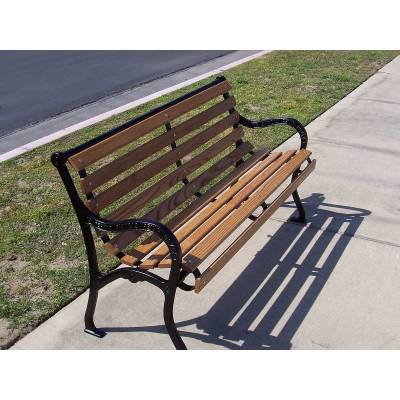 4', 5, 6' and 8' Iron Valley Slatted Bench - Portable/Surface Mount. - Image 2
