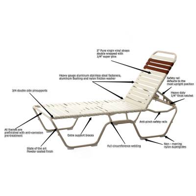 High Welded Contract Lido Stack Strap Chaise - Image 2