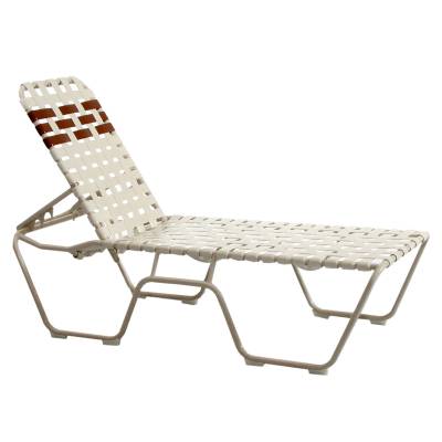 Poolside Furniture - Vinyl Strap Furniture - High Welded Contract Stack Lido Cross Strap Chaise