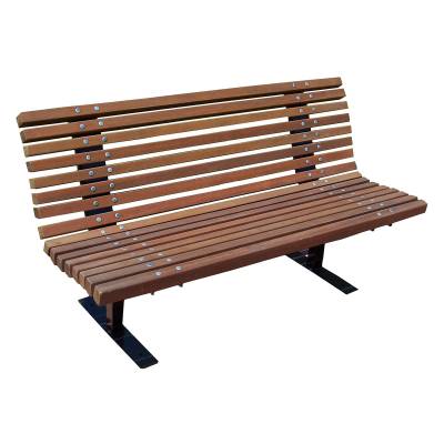Park Benches - Natural Wood - 4', 5, 6, and 8' Palisade Contour Bench - Surface Mounted/Inground Mount.