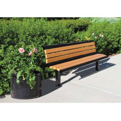 6' Richmond Recycled Plastic Bench - Surface and Inground Mount - Image 2