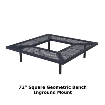 72" & 96" Square Geometric Benches, Surface and Inground Mount - Image 1