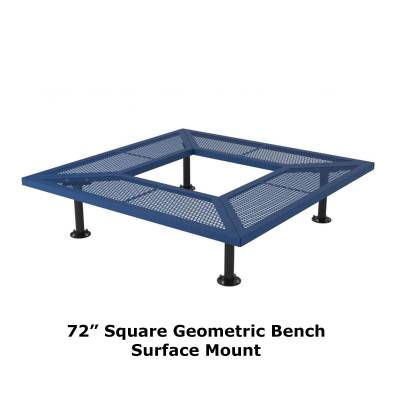 72" & 96" Square Geometric Benches, Surface and Inground Mount - Image 2