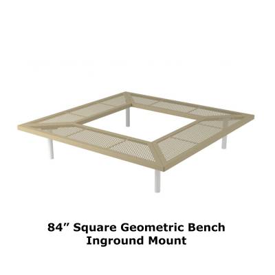 72" & 96" Square Geometric Benches, Surface and Inground Mount - Image 5