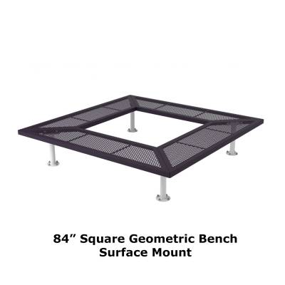 72" & 96" Square Geometric Benches, Surface and Inground Mount - Image 6