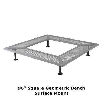 72" & 96" Square Geometric Benches, Surface and Inground Mount - Image 8