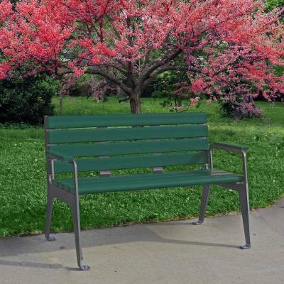 4' and 6' Plaza Recycled Plastic Bench - Portable/Surface Mount  - Image 2