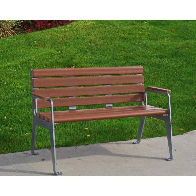 4' and 6' Plaza Recycled Plastic Bench - Portable/Surface Mount  - Image 3