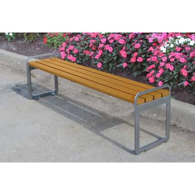 6' Plaza Recycled Plastic Backless Bench - Portable/Surface Mount  - Image 1