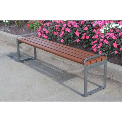 6' Plaza Recycled Plastic Backless Bench - Portable/Surface Mount  - Image 4