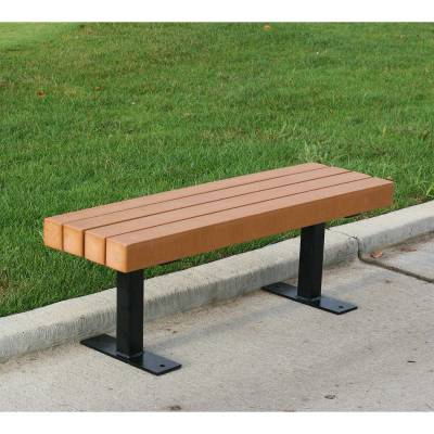 4', 6' and 8' Trailside Recycled Plastic Bench - Surface and Inground Mount  - Image 2