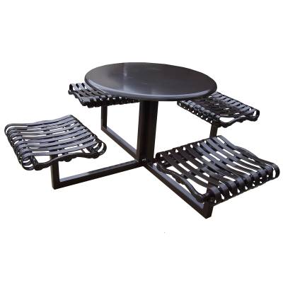 40" Round Iron Valley Picnic Table - Portable - Image 1
