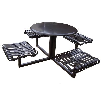 40" Round Iron Valley Picnic Table - Portable