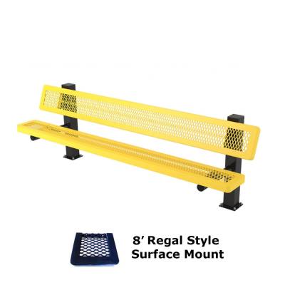 6' and 8' Regal Mounted Bench - Surface and Inground Mount - Image 3