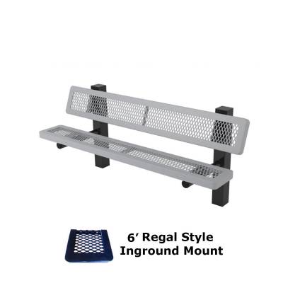 6' and 8' Regal Mounted Bench - Surface and Inground Mount - Image 2