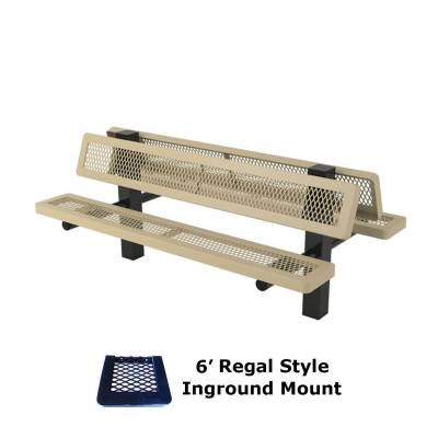 6' and 8' Regal Double Mounted Bench - Surface and Inground Mount - Image 2