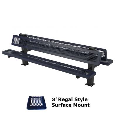 6' and 8' Regal Double Mounted Bench - Surface and Inground Mount - Image 3