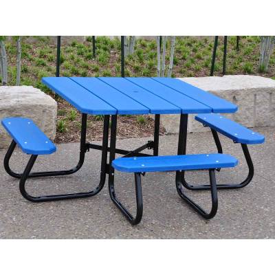 48" Square Recycled Plastic Table, Portable - Image 3