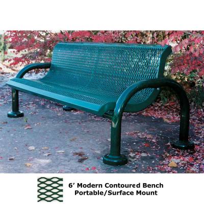 4' and 6' Modern Contoured Bench - Portable/Surface and Inground Mount