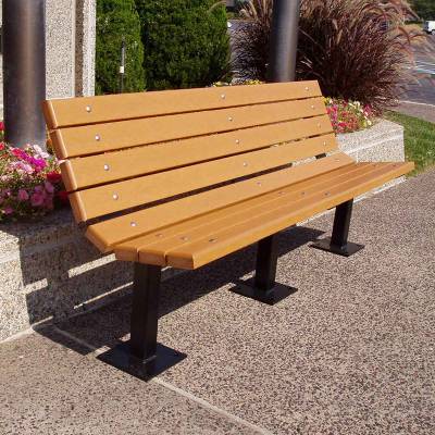 4', 6' and 8' Contour Recycled Plastic Bench - Surface and Inground Mount