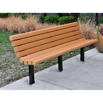 4', 6' and 8' Jameson Recycled Plastic Bench - Surface and Inground Mount  - Image 3