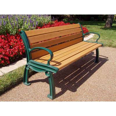 4', 5', 6' and 8' Heritage Recycled Plastic Bench - Portable/Surface Mount - Image 2