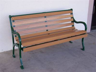 4', 5, 6' and 8' Iron Valley Slatted Bench - Portable/Surface Mount. - Image 3