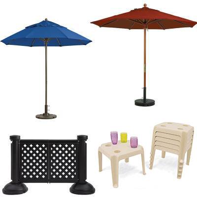 Grosfillex Patio Furniture - Occasional Tables & Umbrellas