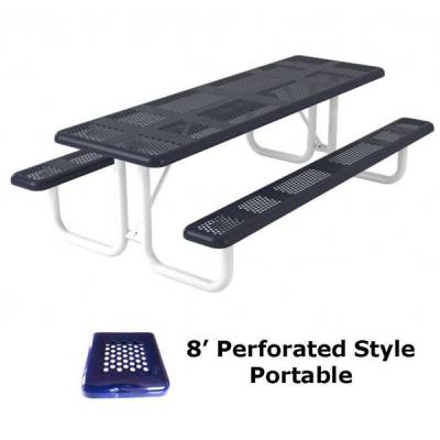 6' and 8' Perforated Picnic Table - Portable - Image 2