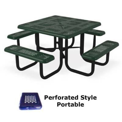 46" Square Perforated Picnic Table  - Portable