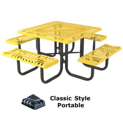 46" Square Classic Picnic Table - Portable - Image 1