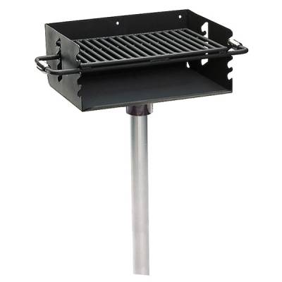 Rotating Grill, 280 Sq. Inch, Flip Back Adjustable Grates - Inground Mount