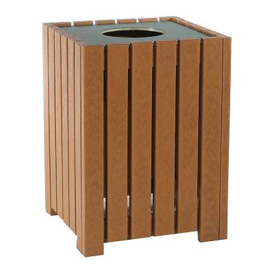 20, 32, and 55 Gallon Square Recycled Plastic Trash Receptacle  - Image 2