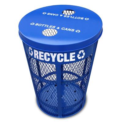 48 Gallon Expanded Metal Recycling Receptacle - Image 1