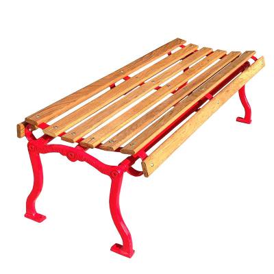 4', 5, 6' and 8' Iron Valley Slatted Backless Bench - Portable/Surface Mount. - Image 1