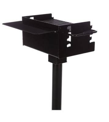 Large Park Grill with Tilt Back Grate, 334 Sq. Inch - Pad and Inground Mount