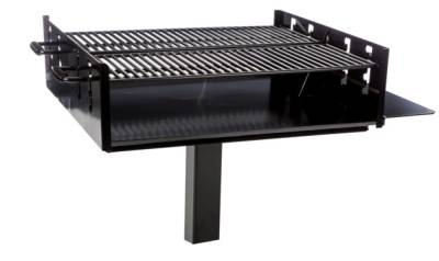 Fully Adjustable Large Group Park Grill, 1040 Sq. Inch - Pad and Inground Mount