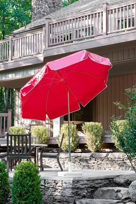 Frankford Laurel 7 1/2 Ft. Flat Top Umbrella, Steel Ribs - Push Up Style with Tilt - Image 3