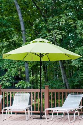 Frankford Monterey 9 Ft. Aluminum Market Umbrella, Fiberglass Ribs - Crank Up without Tilt - Image 2