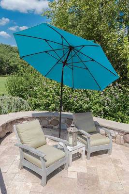 Frankford Monterey 11 Ft. Aluminum Market Umbrella, Fiberglass Ribs - Crank Lift with Auto Tilt - Image 2